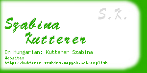 szabina kutterer business card